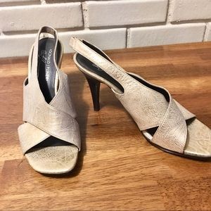 Donald J. Pliner  Muted Gold Slingback Sandals 8.5